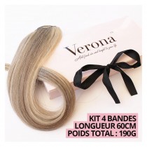 Kit d'Extensions à Clips 4 Bandes Longues (190g - 60cm) pour cheveux épais/très épais